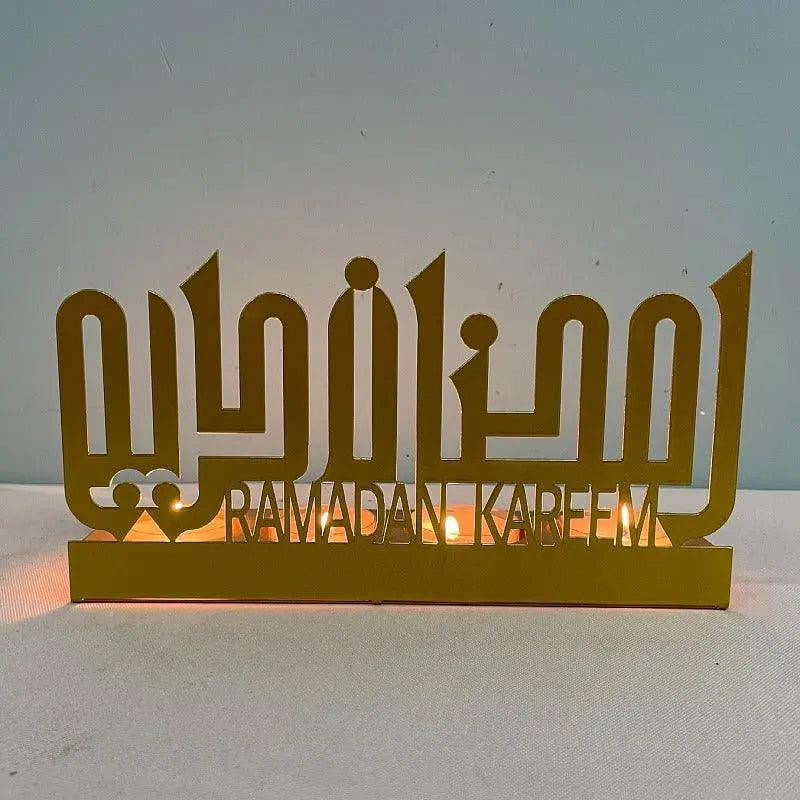 MR042 EID MUBARAK Castle Iron Candlestick Moon Star Light - Image 8
