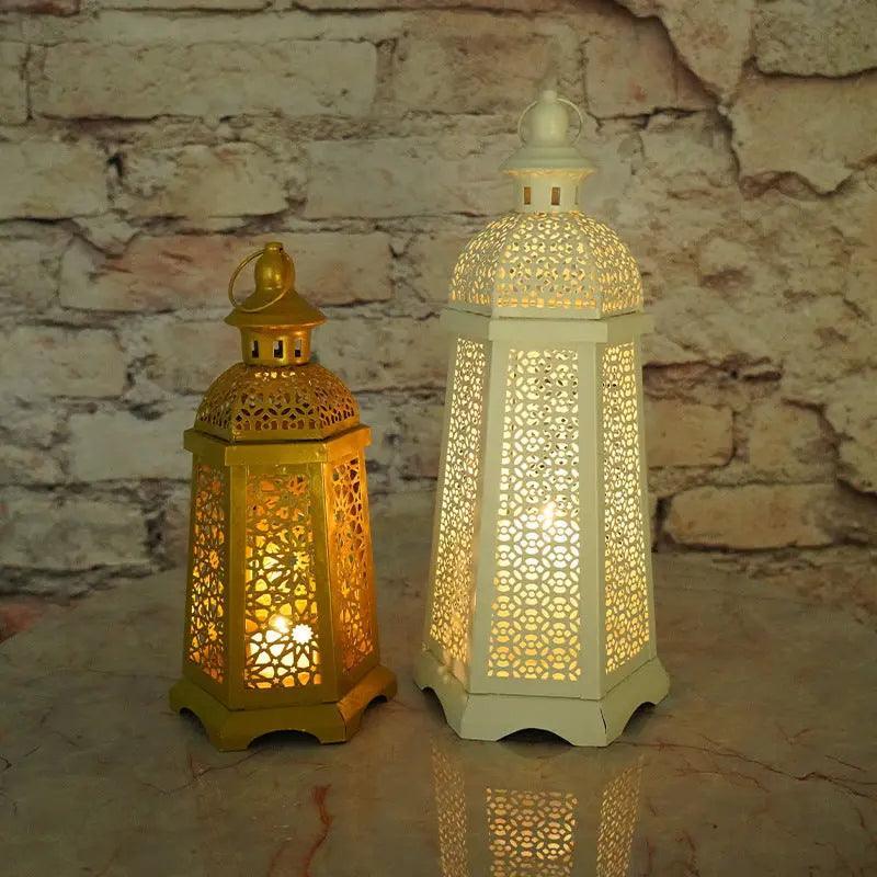 MR025 Gold Candle Holders Candlestick Home Decoration, Moroccan candle holder retro - Image 3