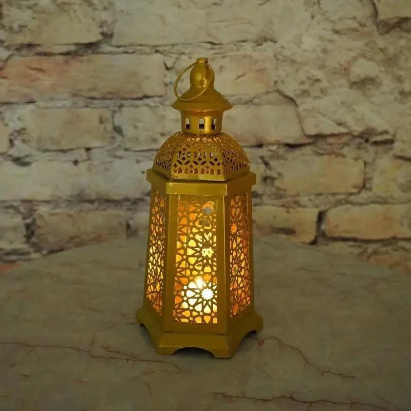 MR025 Gold Candle Holders Candlestick Home Decoration, Moroccan candle holder retro - Image 8