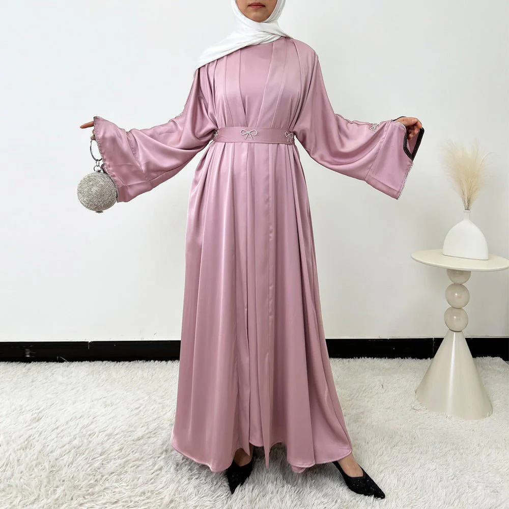 Crystal Bow Embellished Abaya 4-Piece Set(MOA253) - Image 10