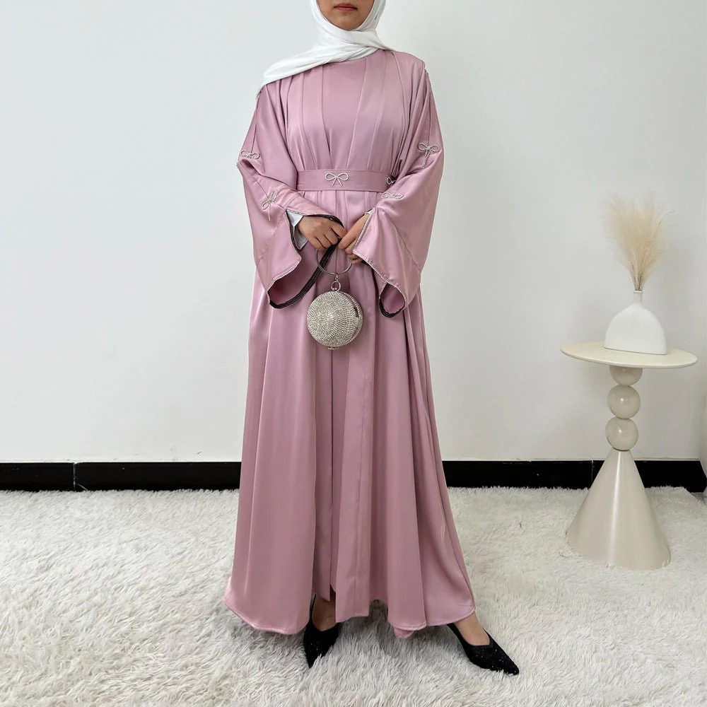 Crystal Bow Embellished Abaya 4-Piece Set(MOA253) - Image 13