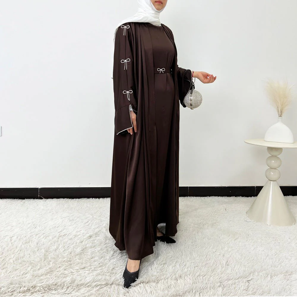 Crystal Bow Embellished Abaya 4-Piece Set(MOA253) - Image 15