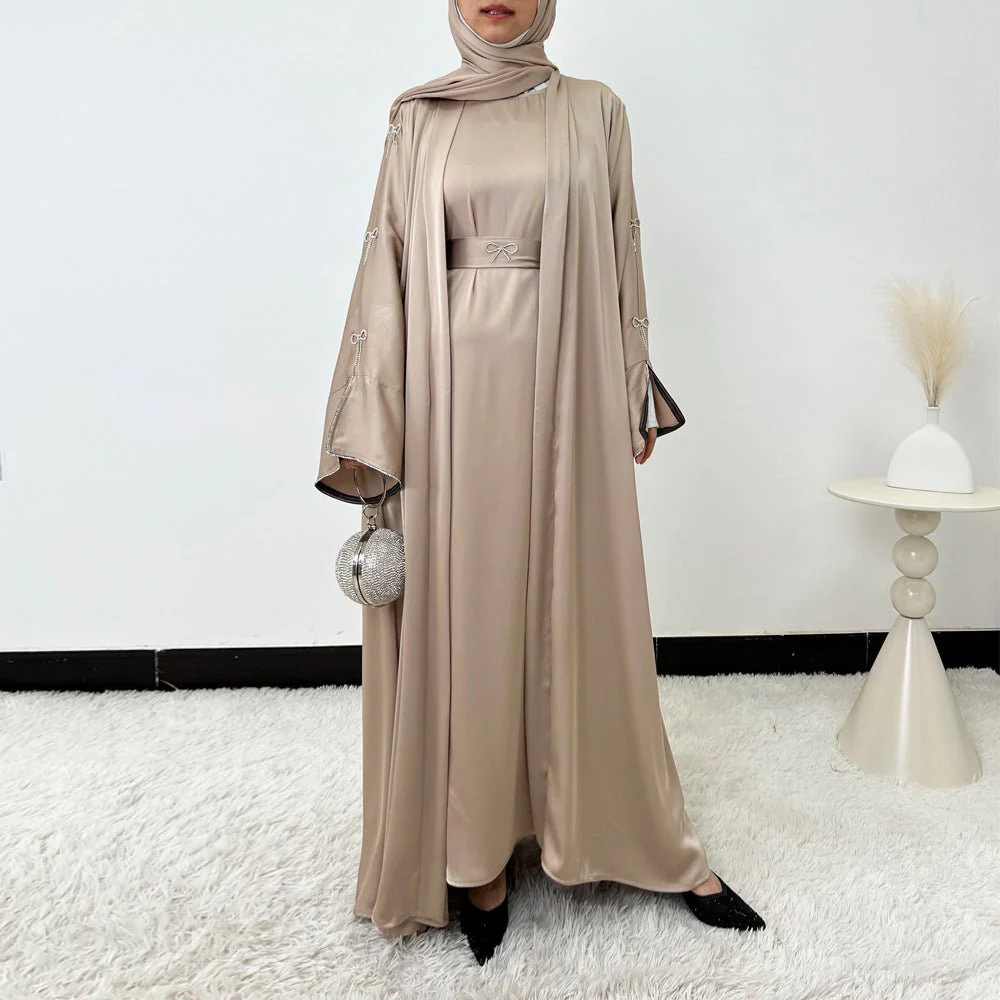 Crystal Bow Embellished Abaya 4-Piece Set(MOA253) - Image 17