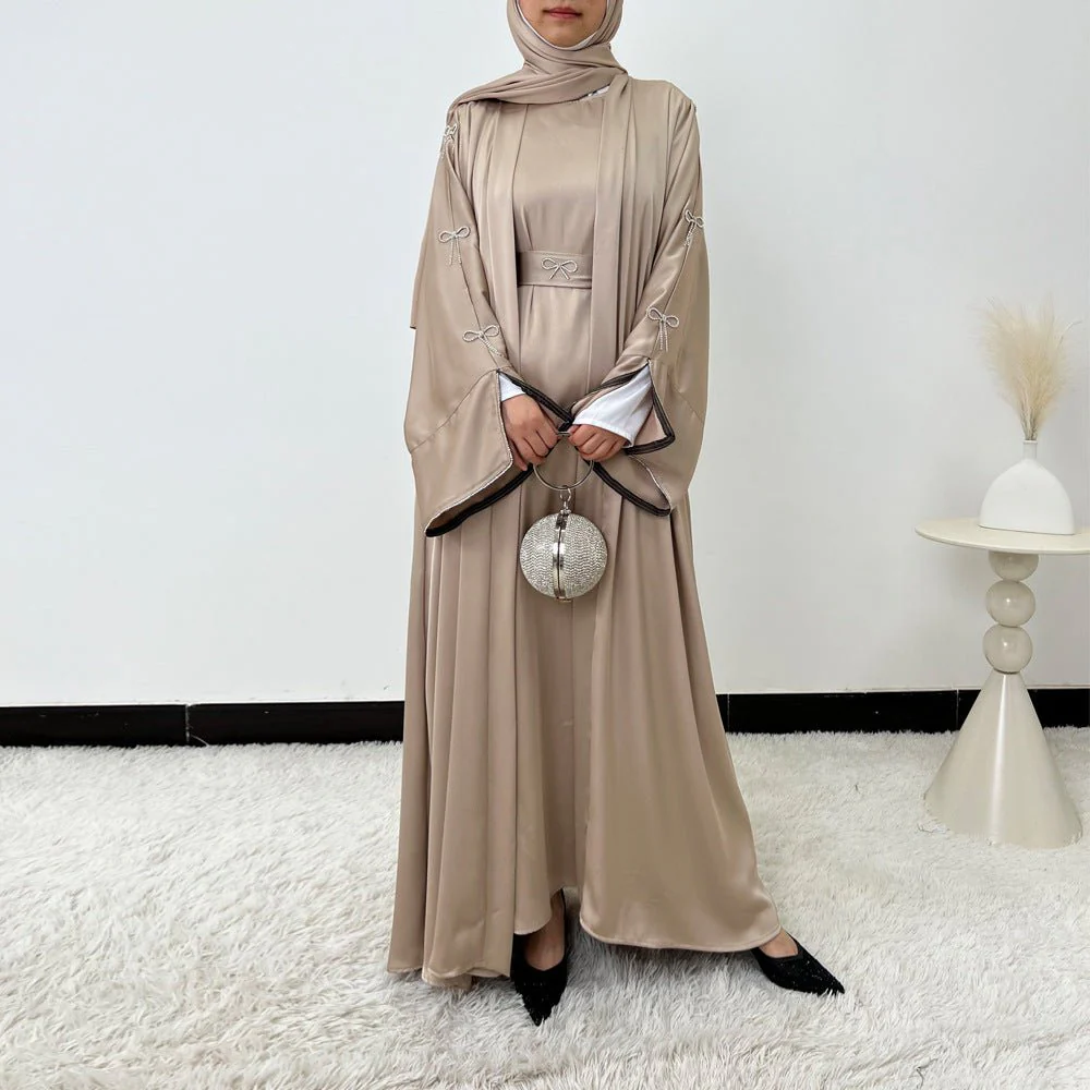 Crystal Bow Embellished Abaya 4-Piece Set(MOA253) - Image 18