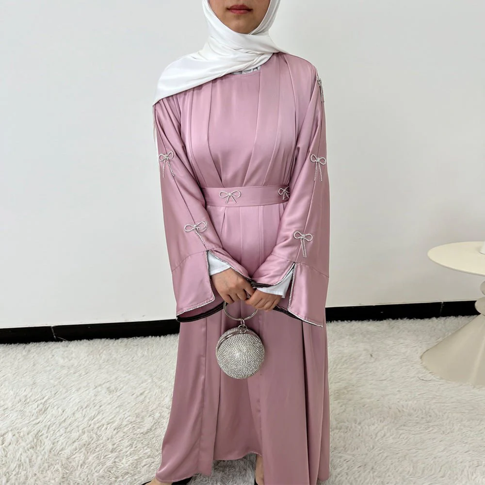 Crystal Bow Embellished Abaya 4-Piece Set(MOA253) - Image 21
