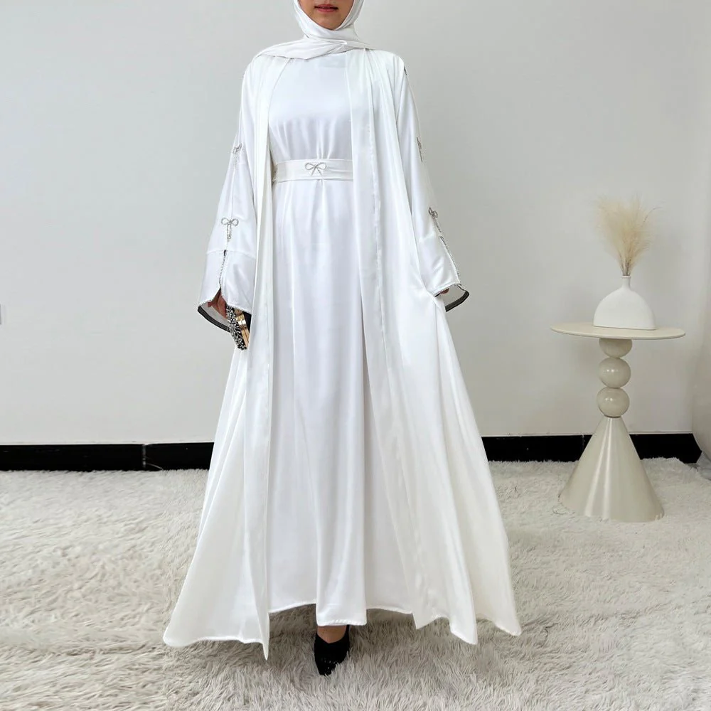 Crystal Bow Embellished Abaya 4-Piece Set(MOA253) - Image 6