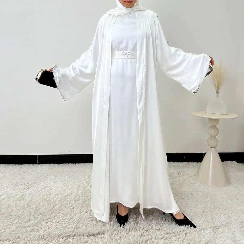 Crystal Bow Embellished Abaya 4-Piece Set(MOA253) - Image 7