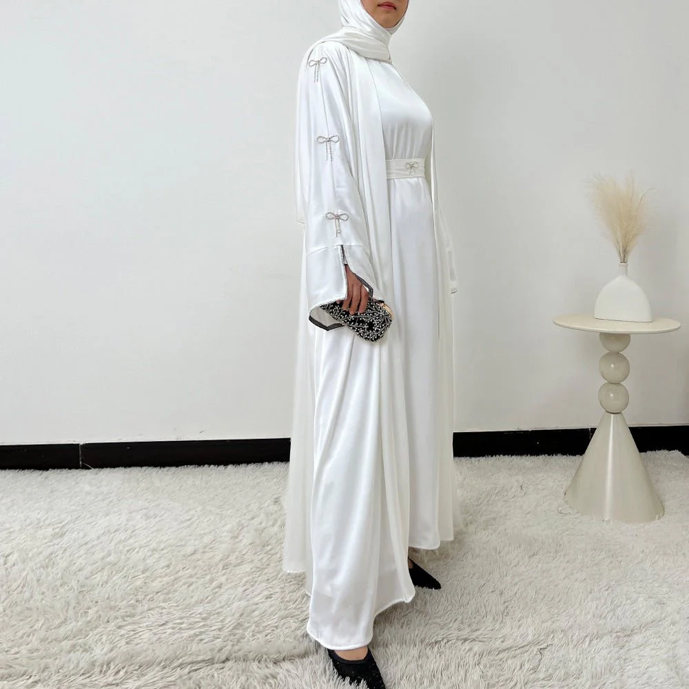 Crystal Bow Embellished Abaya 4-Piece Set(MOA253) - Image 9