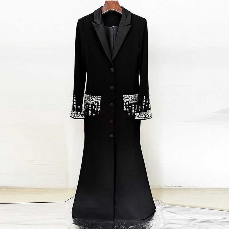 Crystal Embellished Blazer Evening Gown(MS300)