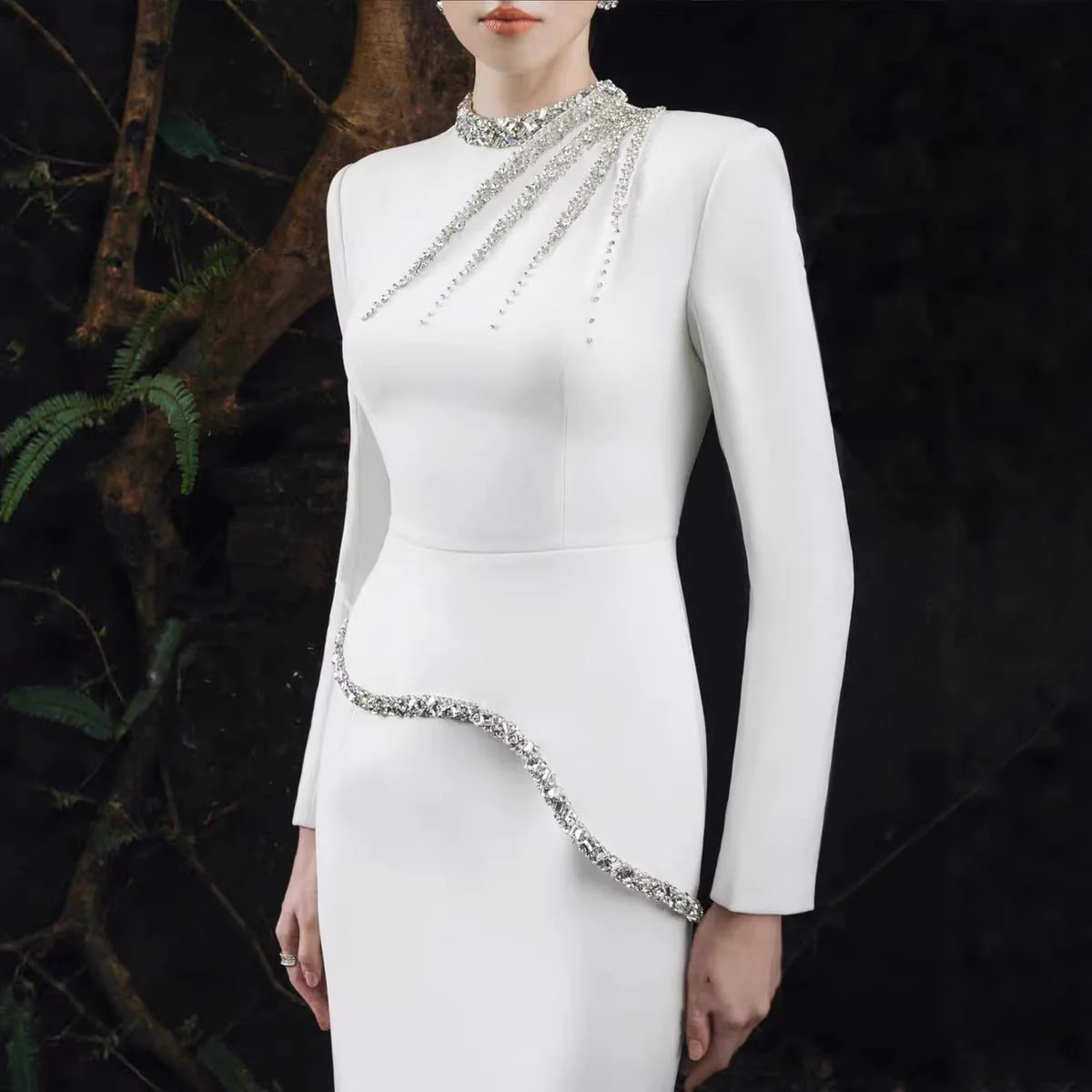 Crystal Embellished Evening Gown(MS313) - Image 3