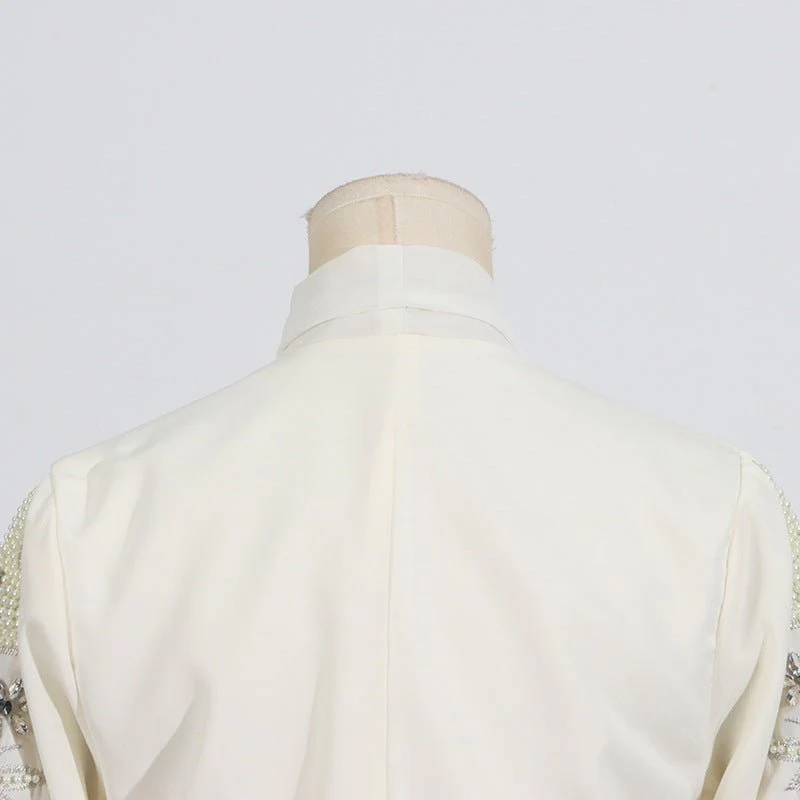 Crystal Embellished Jacket & Pleated Skirt Set(MS305) - Image 13
