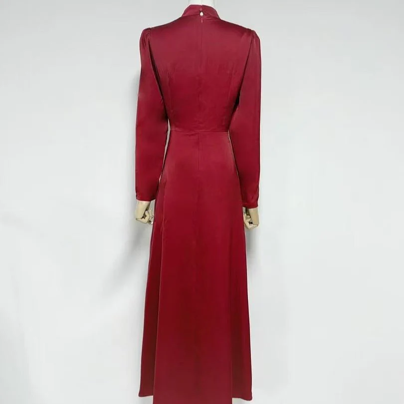 Crystal-Embellished Ruched Dress with Asymmetric Ruffle Skirt(MS346) - Image 9