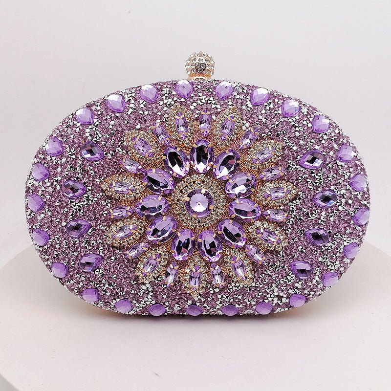 Crystal Sunflower Evening Clutch | Rhinestone Party Bag with Chain Handle(MAC356) - Image 12