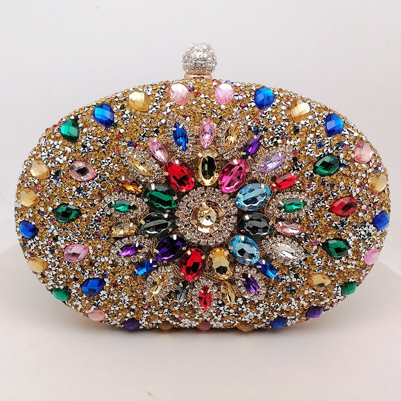 Crystal Sunflower Evening Clutch | Rhinestone Party Bag with Chain Handle(MAC356) - Image 13