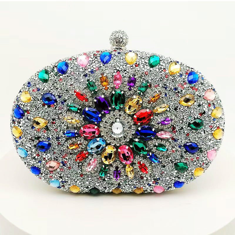 Crystal Sunflower Evening Clutch | Rhinestone Party Bag with Chain Handle(MAC356) - Image 14