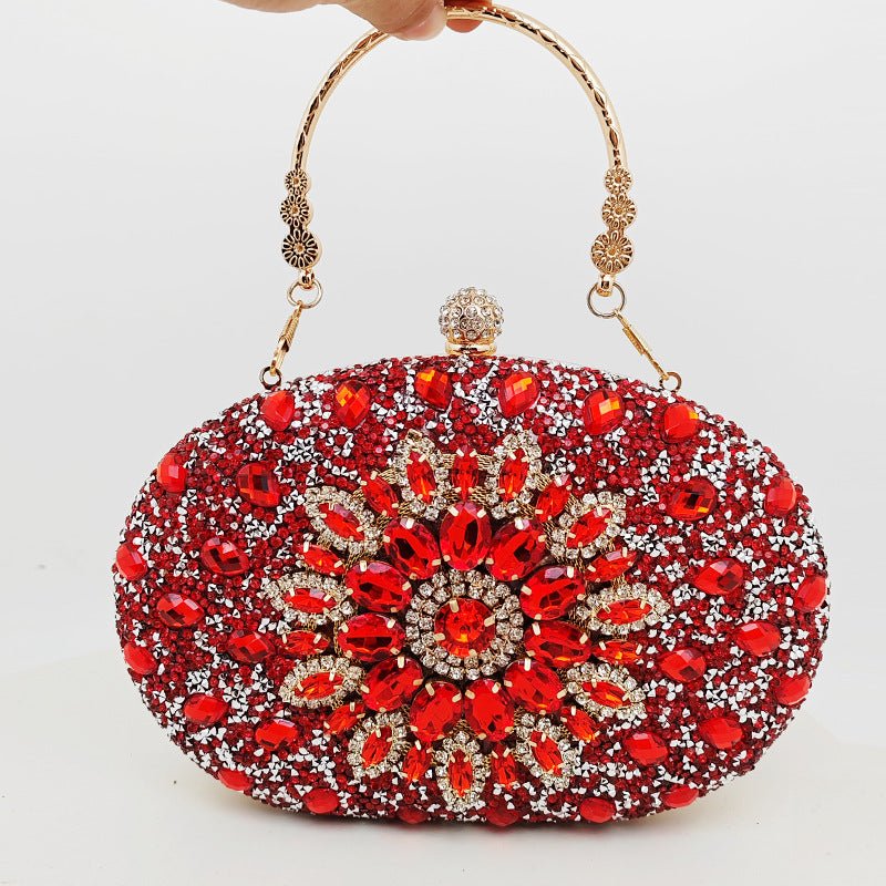 Crystal Sunflower Evening Clutch | Rhinestone Party Bag with Chain Handle(MAC356) - Image 3