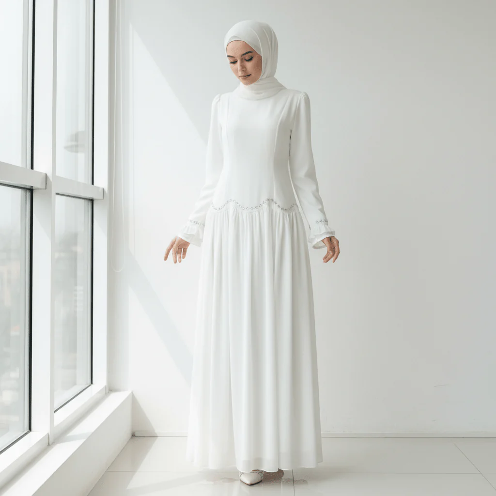 Crystal Waist Chain Dress with Ruffle Cuffs(MS306) - Image 2