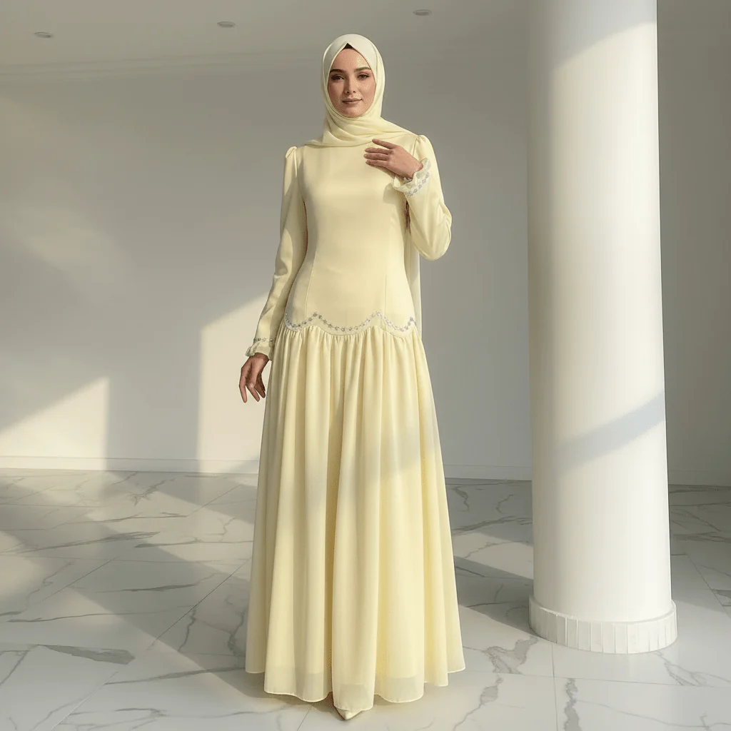 Crystal Waist Chain Dress with Ruffle Cuffs(MS306) - Image 6