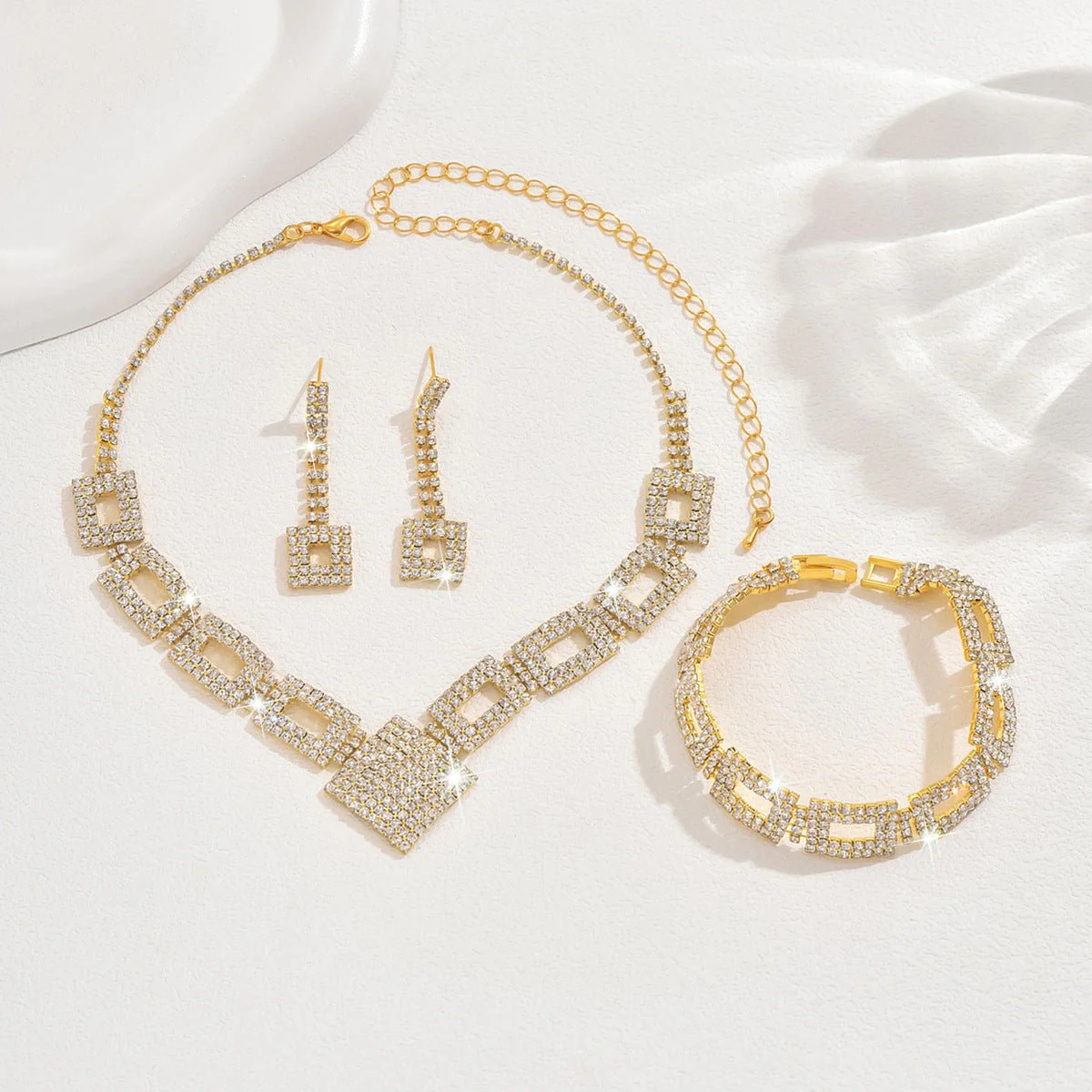 Dazzling 3-Piece Full Rhinestones Jewelry Set (MAC317) - Image 11
