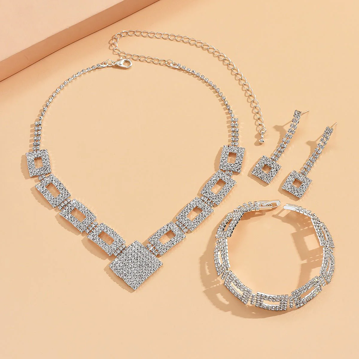 Dazzling 3-Piece Full Rhinestones Jewelry Set (MAC317) - Image 4
