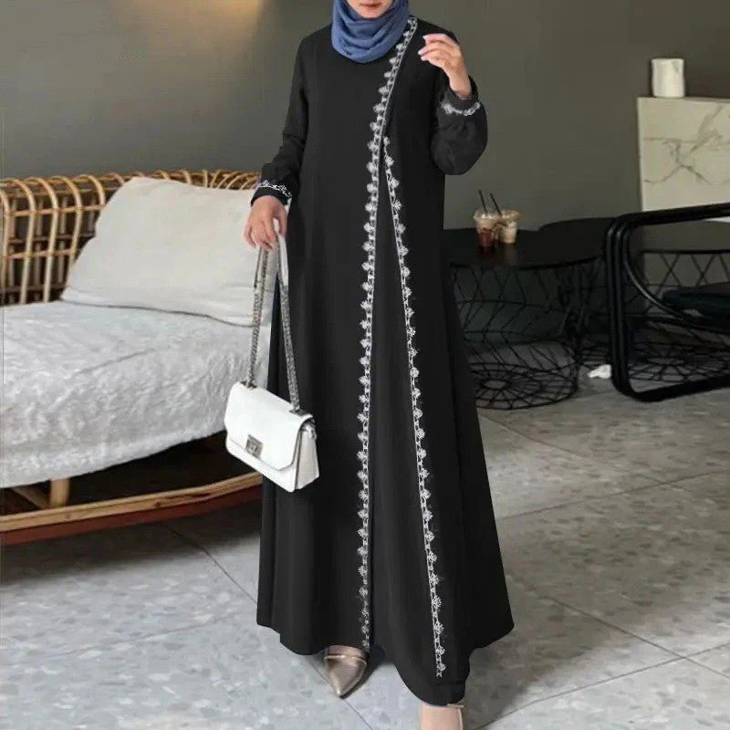 Designer Casual Abaya With Lace Detailing (MA146) - Image 4