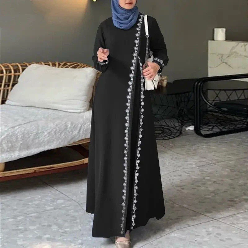 Designer Casual Abaya With Lace Detailing (MA146) - Image 5