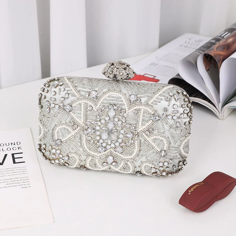 Diamond Embellished Beaded Evening Clutch Bag (MAC302) - Image 2
