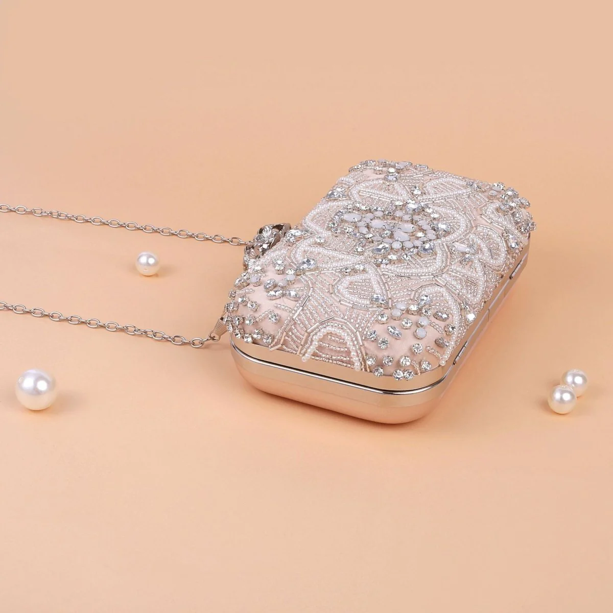 Diamond Embellished Beaded Evening Clutch Bag (MAC302) - Image 3