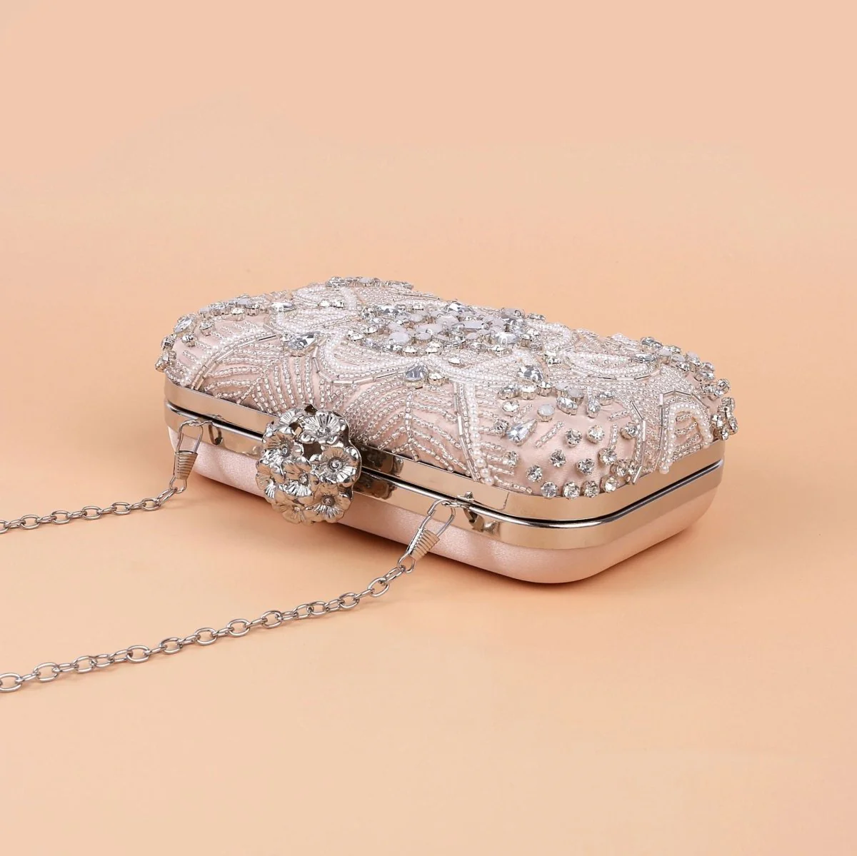 Diamond Embellished Beaded Evening Clutch Bag (MAC302) - Image 4