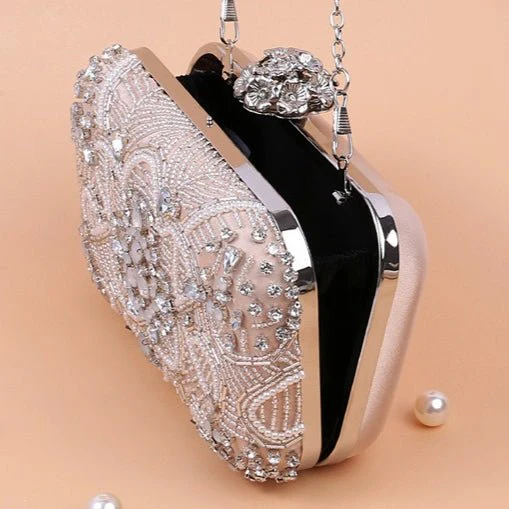 Diamond Embellished Beaded Evening Clutch Bag (MAC302) - Image 6
