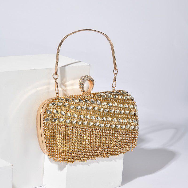 Diamond-Studded Party Clutch Versatile Layered Crystal Evening Bag (MAC283) - Image 4