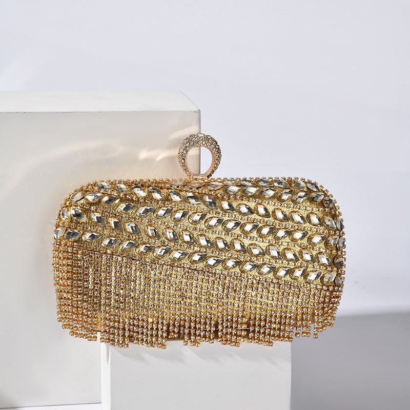 Diamond-Studded Party Clutch Versatile Layered Crystal Evening Bag (MAC283) - Image 5