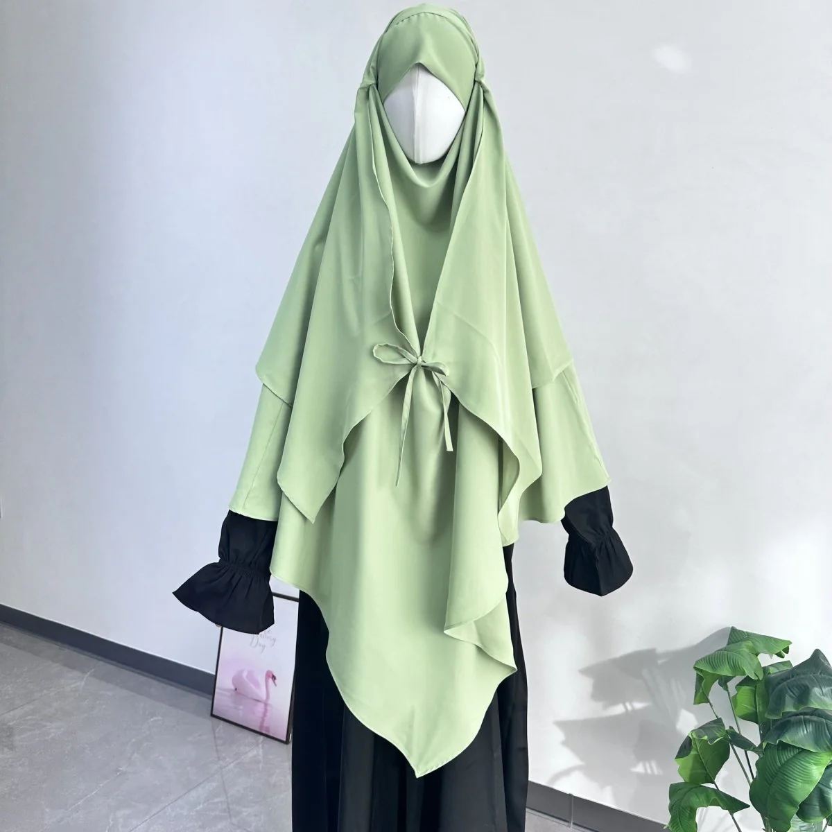 Double Layer Tie-Front Khimar(MK033) - Image 10