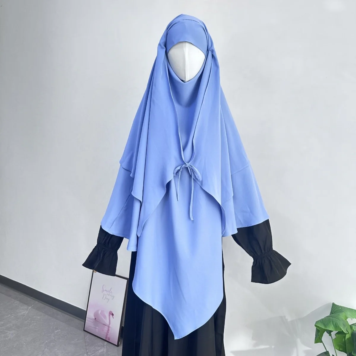 Double Layer Tie-Front Khimar(MK033) - Image 13
