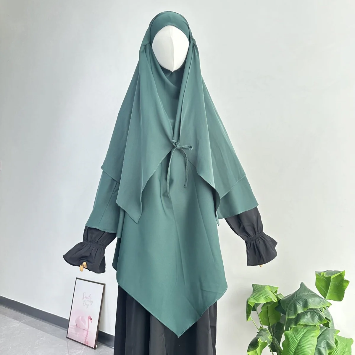 Double Layer Tie-Front Khimar(MK033) - Image 14