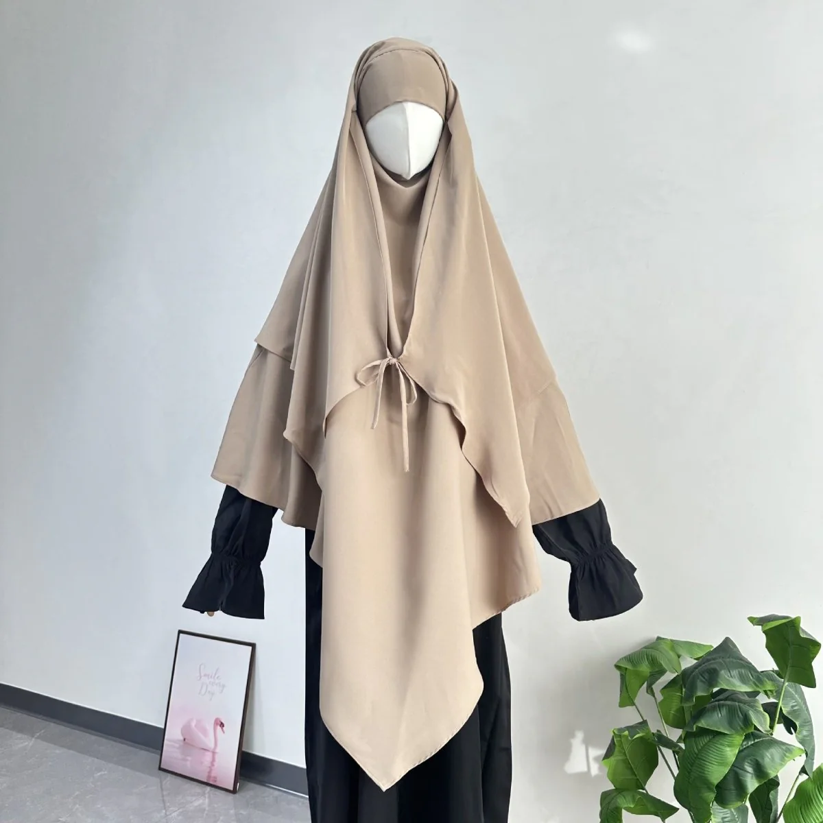 Double Layer Tie-Front Khimar(MK033) - Image 15