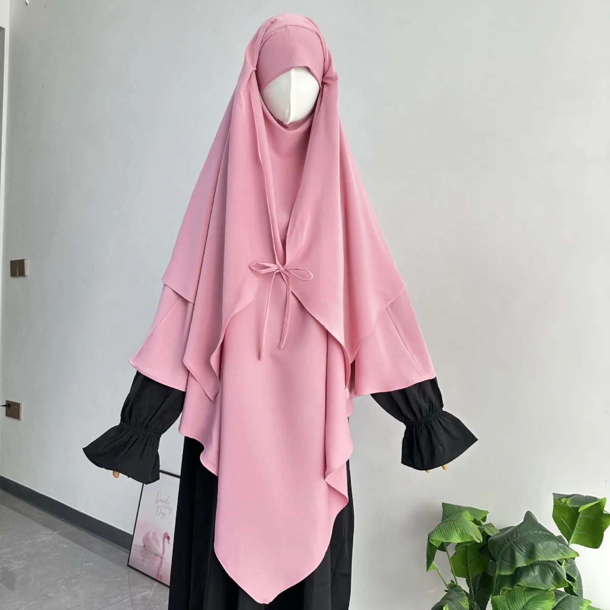 Double Layer Tie-Front Khimar(MK033) - Image 16