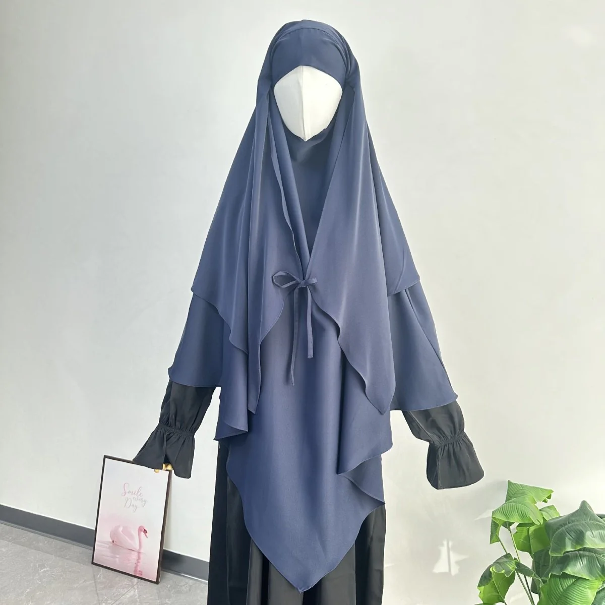 Double Layer Tie-Front Khimar(MK033) - Image 18