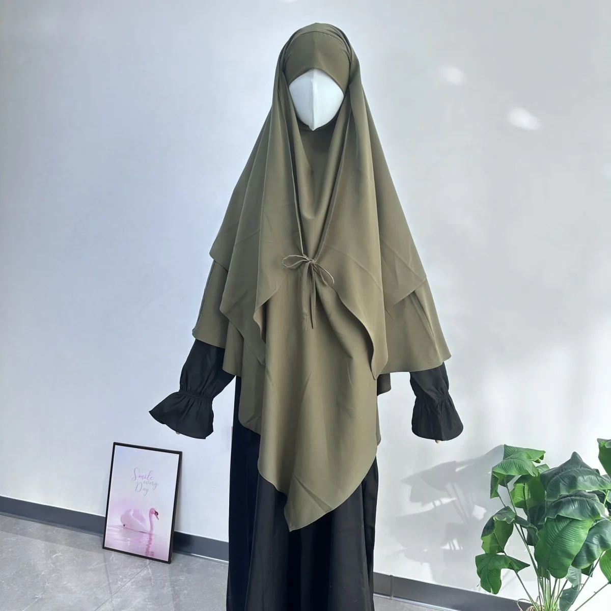 Double Layer Tie-Front Khimar(MK033) - Image 19