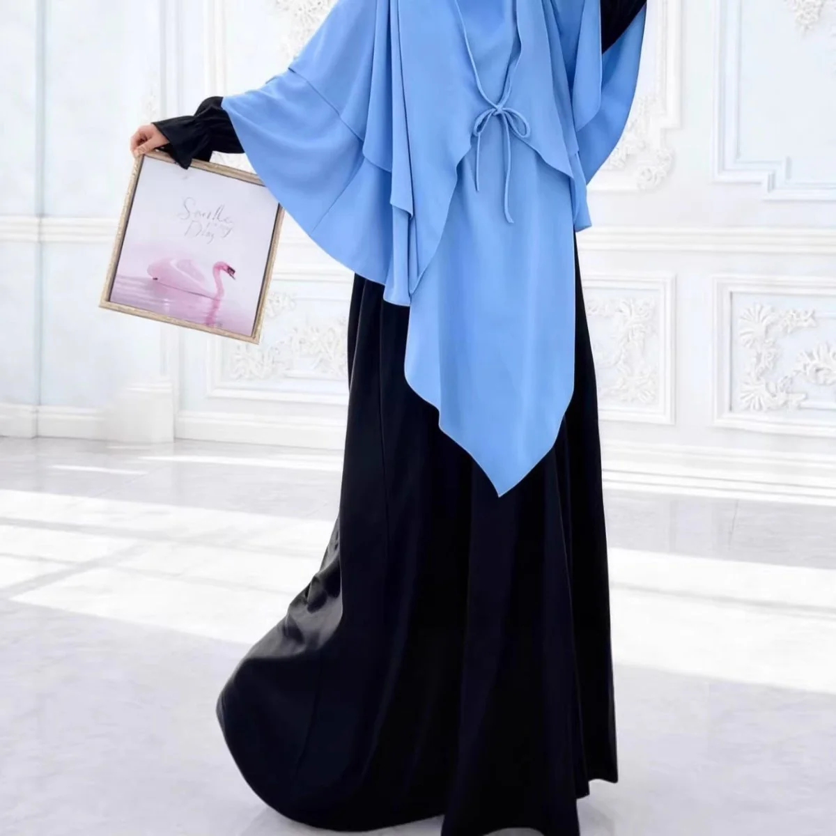 Double Layer Tie-Front Khimar(MK033) - Image 2