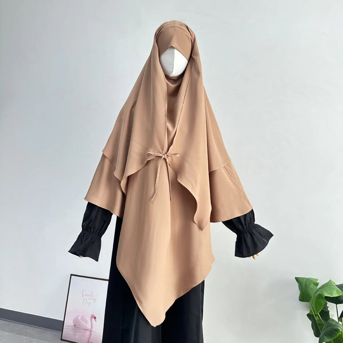 Double Layer Tie-Front Khimar(MK033) - Image 7
