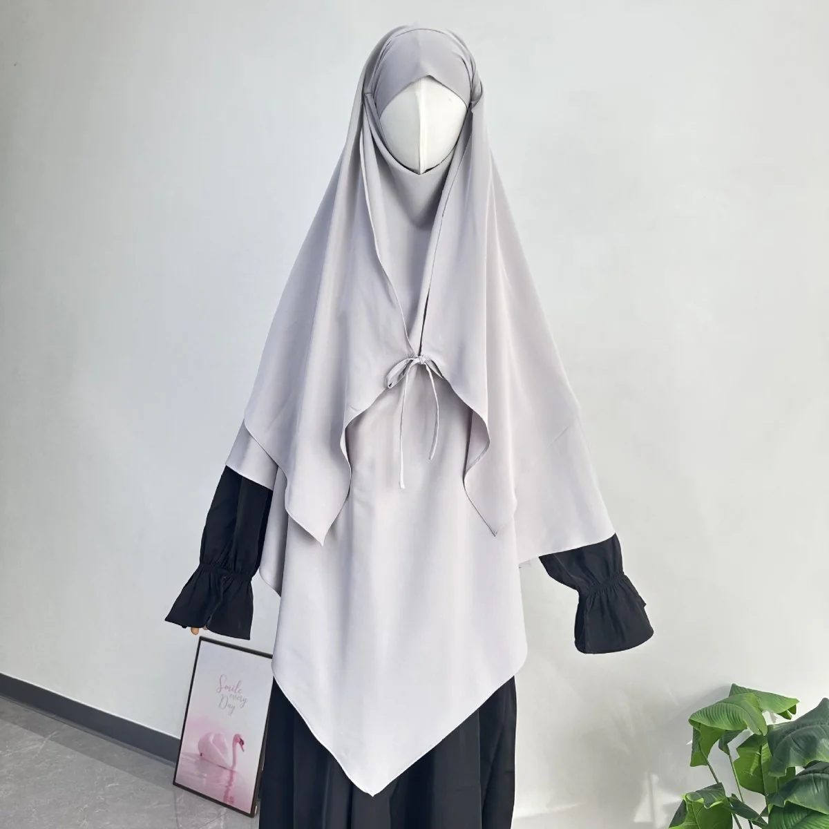 Double Layer Tie-Front Khimar(MK033) - Image 9