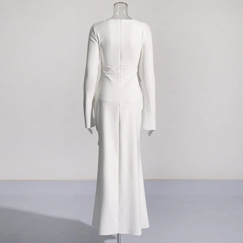 Draped Dress with Jeweled Brooches(MS347) - Image 15