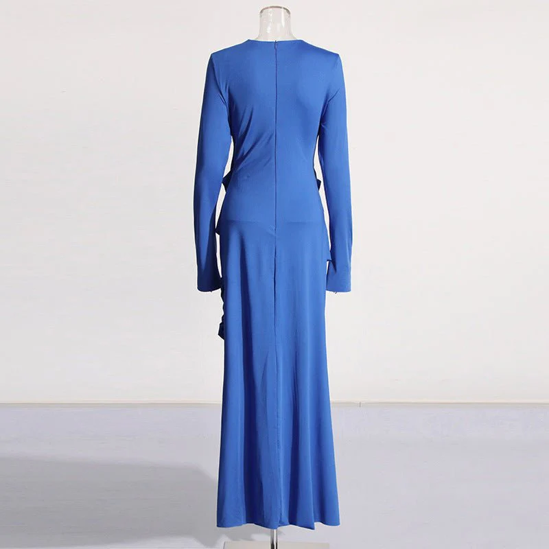 Draped Dress with Jeweled Brooches(MS347) - Image 7