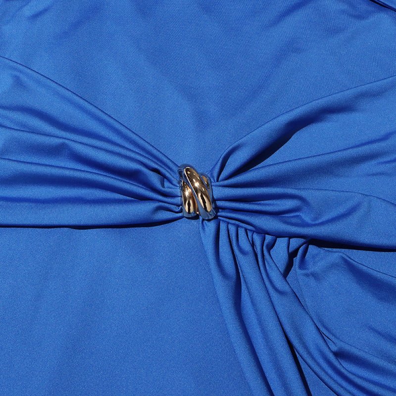Draped Dress with Jeweled Brooches(MS347) - Image 8