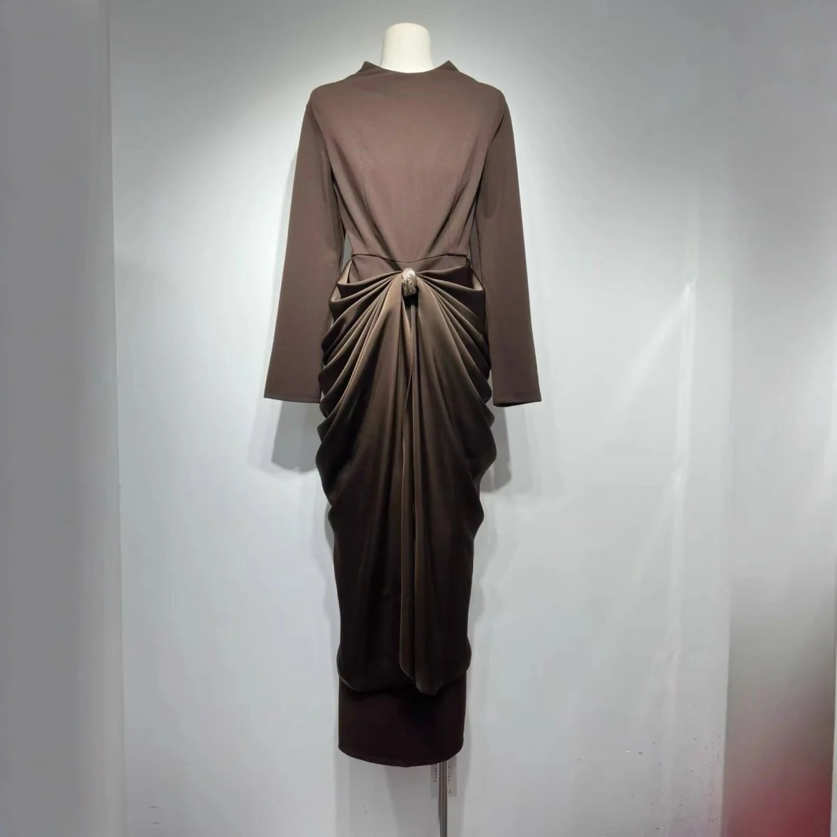 Draped Jersey Maxi Dress(MS386) - Image 4