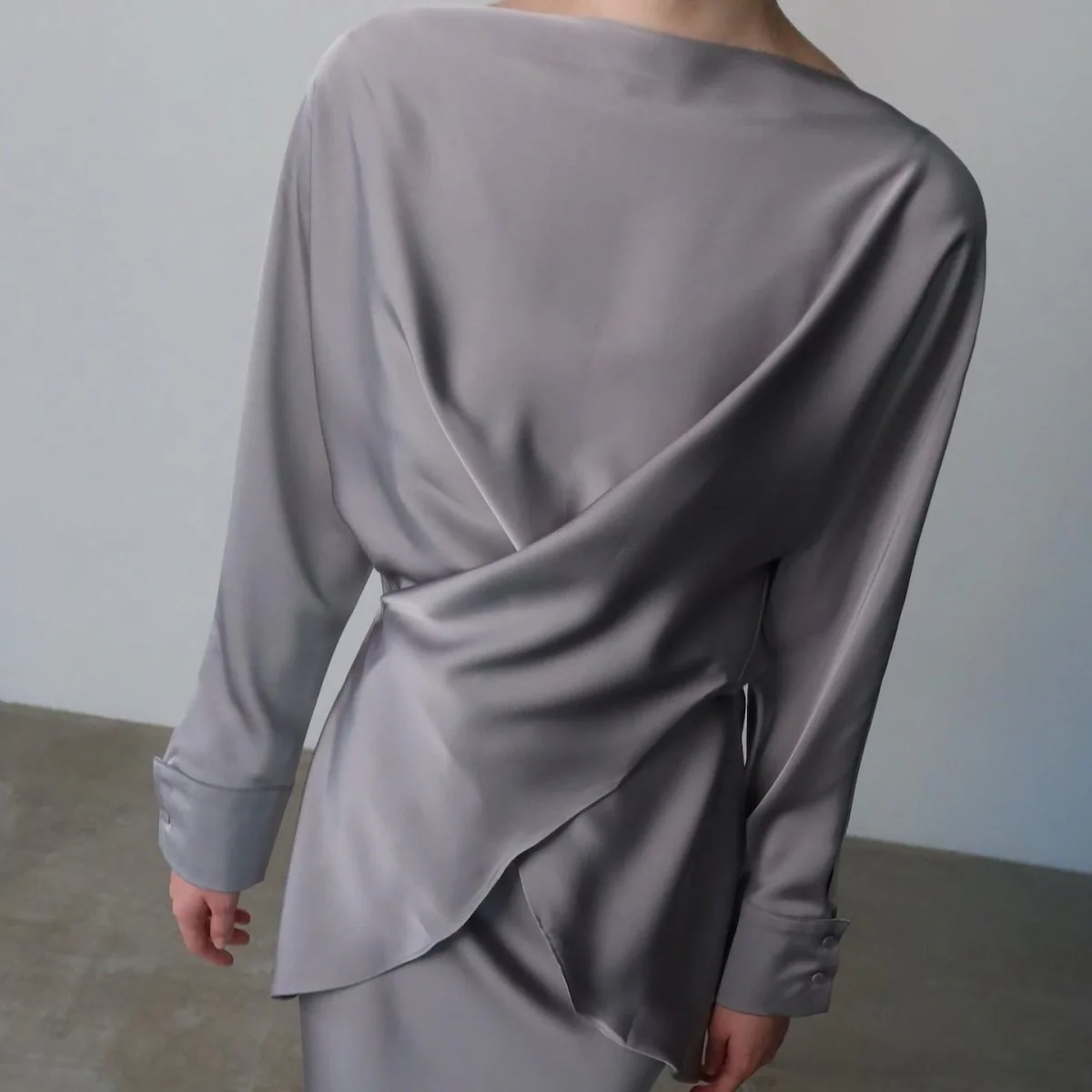Draped Wrap Top & Maxi Skirt Set(MS333) - Image 20