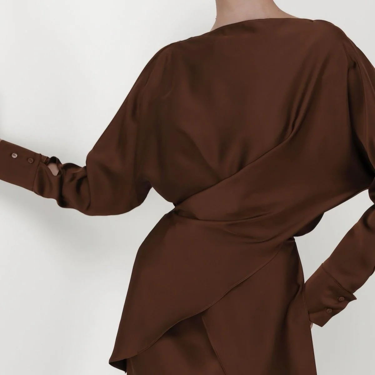 Draped Wrap Top & Maxi Skirt Set(MS333) - Image 5