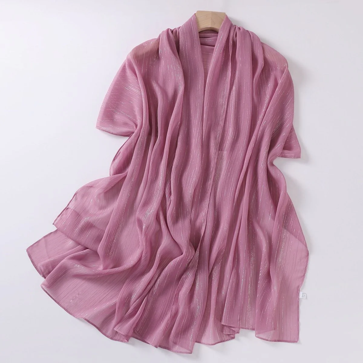 Effortless Grace Scarf Silver Crinkle Chiffon Hijab (MH153) - Image 12