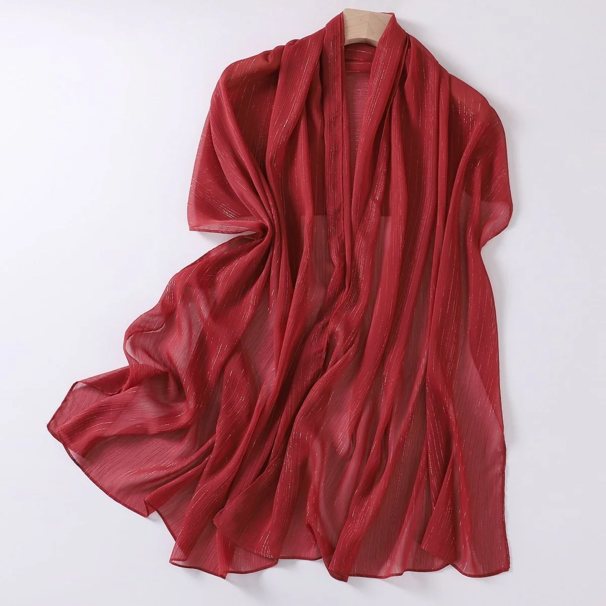 Effortless Grace Scarf Silver Crinkle Chiffon Hijab (MH153) - Image 13